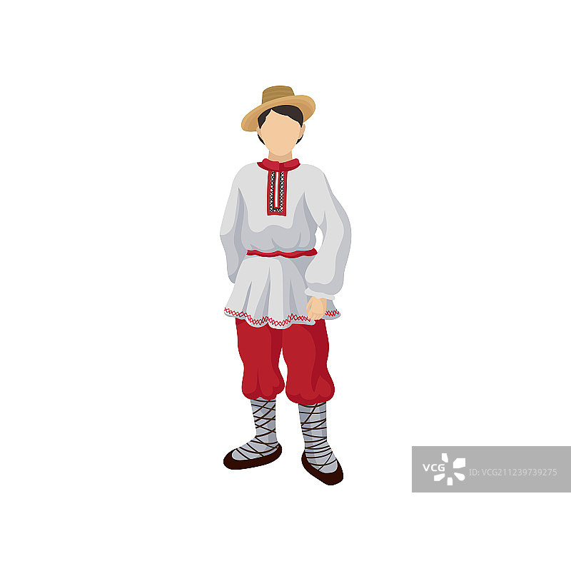 穿着罗马尼亚传统服装衬衫的男人图片素材