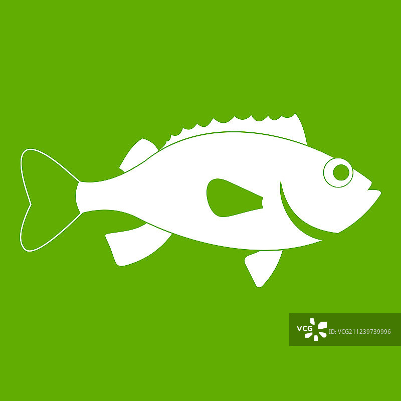 海鲈鱼图标（绿色）图片素材