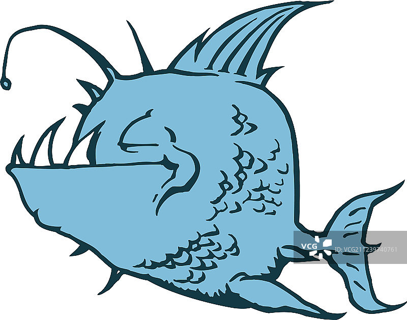 狂躁食人鱼卡通角色图片素材