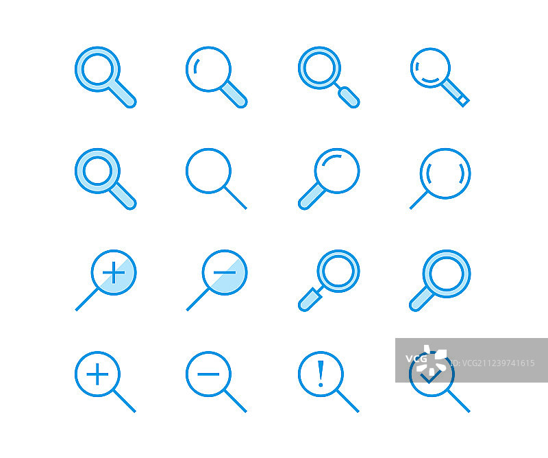 放大镜线性搜索图标图片素材
