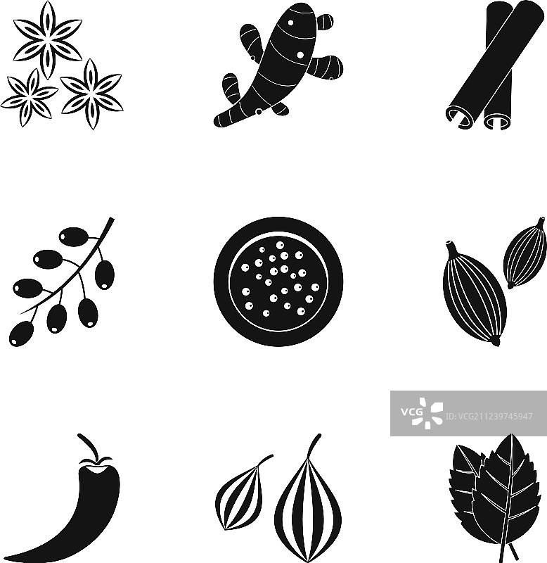 生态调味品图标简约风格图片素材