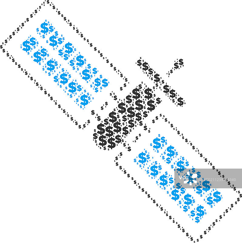 美元和圆点卫星拼贴图片素材