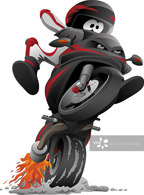 卡通运动摩托车图片素材