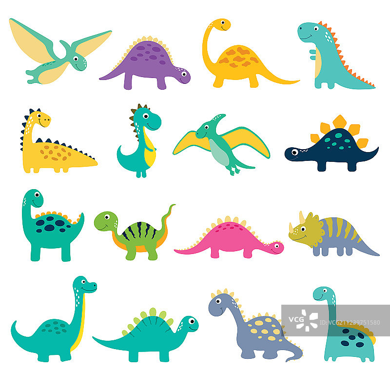 一套可爱的恐龙图片素材