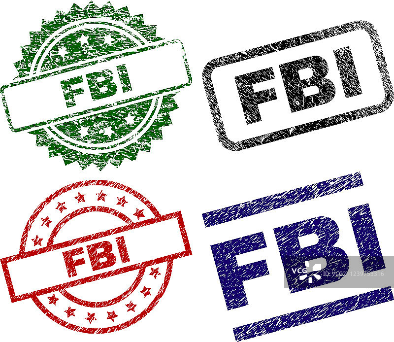 刮痕纹理联邦调查局印章图片素材