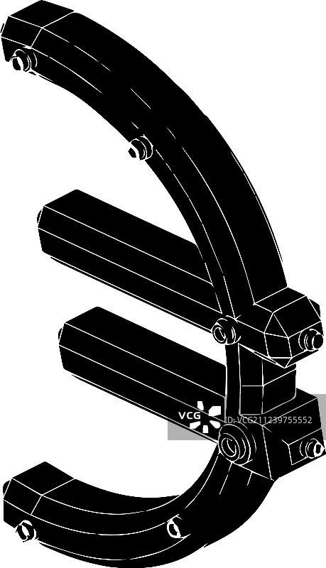 黑色3D欧元模型图片素材