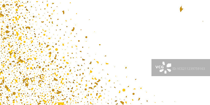 白色背景上的金色闪光五彩纸屑图片素材