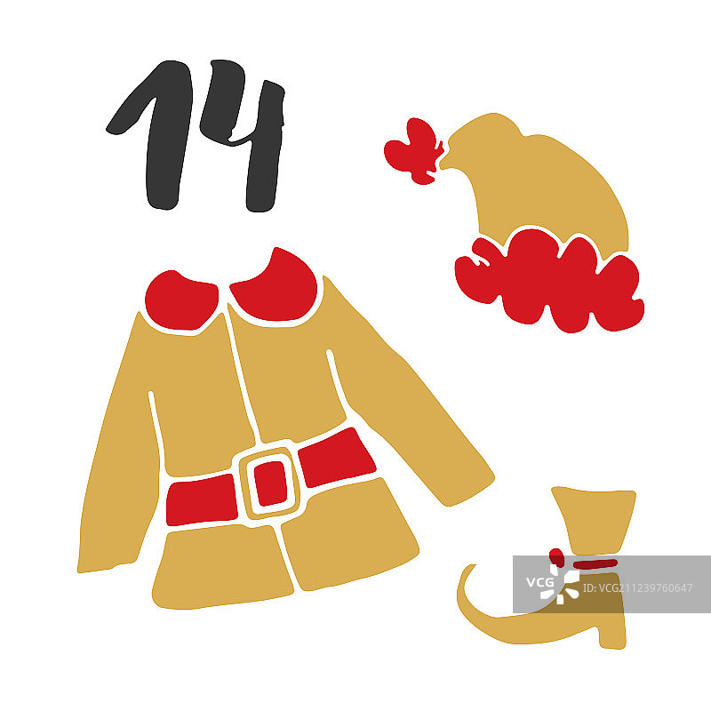 圣诞降临历手绘元素及图片素材