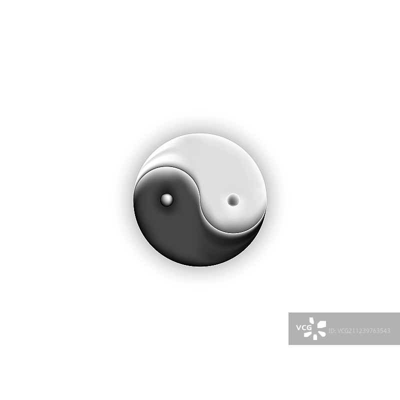 阴阳符号3D造型图片素材