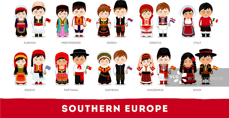 穿着民族服装的南欧人图片素材