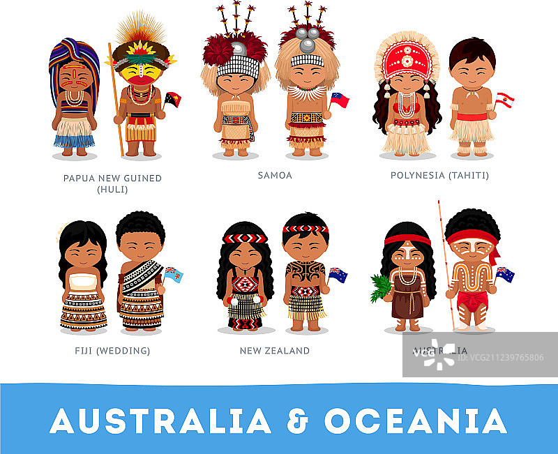身着民族服装的澳大利亚和大洋洲人图片素材