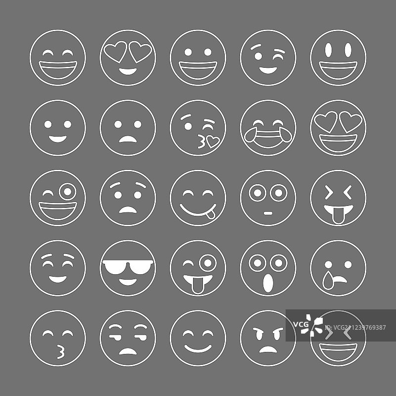 扁平风格的表情符号图片素材