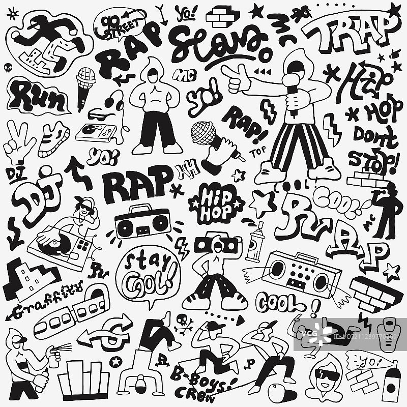 说唱音乐涂鸦合集图片素材