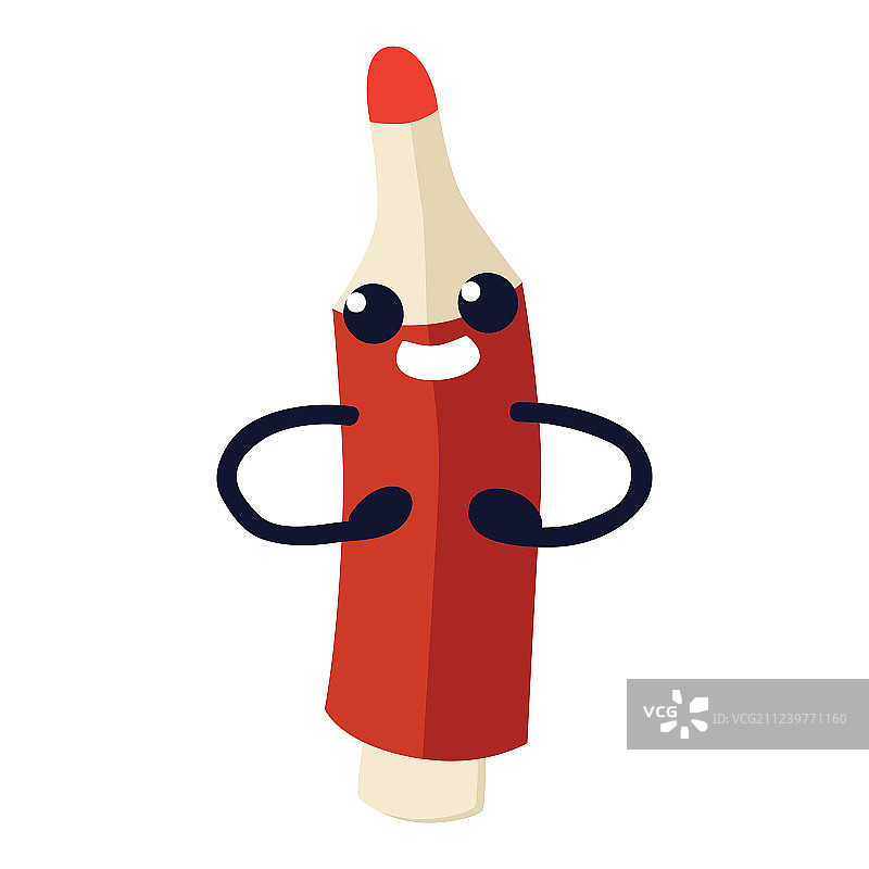 红色毛毡笔扁平图标图片素材