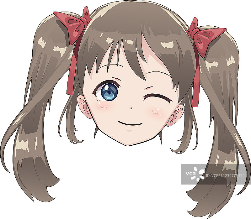 动漫女孩头部图片素材