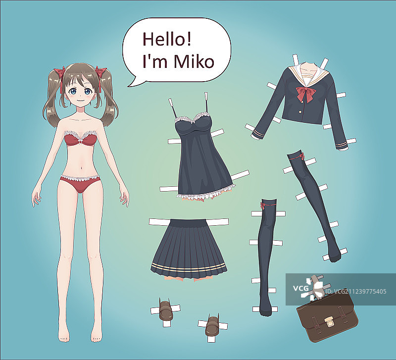 动漫漫画女孩纸娃娃图片素材