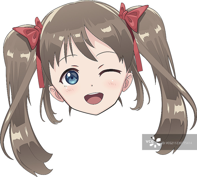 动漫女孩头部图片素材