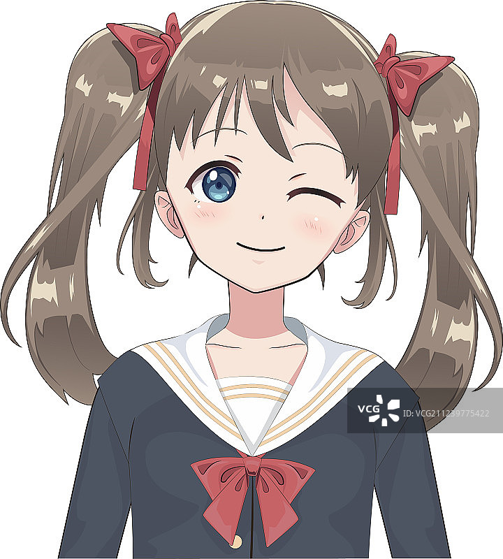 动漫女学生卡通人物图片素材