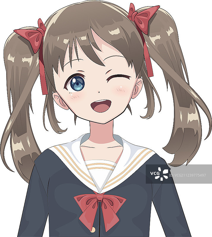 动漫女学生卡通人物图片素材