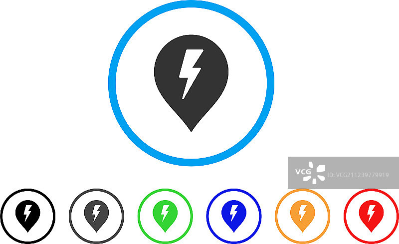 触电标记圆角图标图片素材