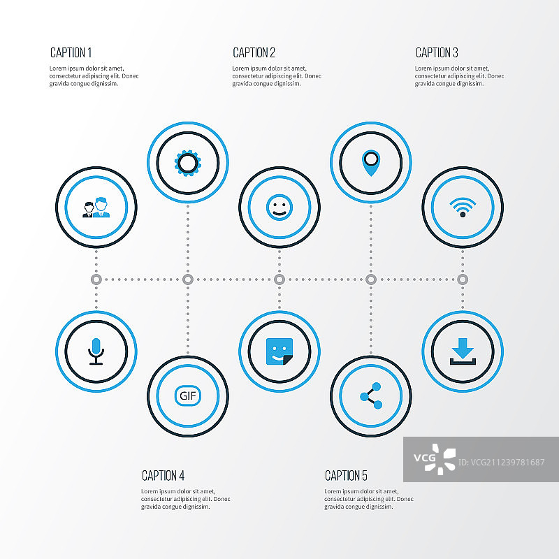 媒体彩色定位图标集图片素材