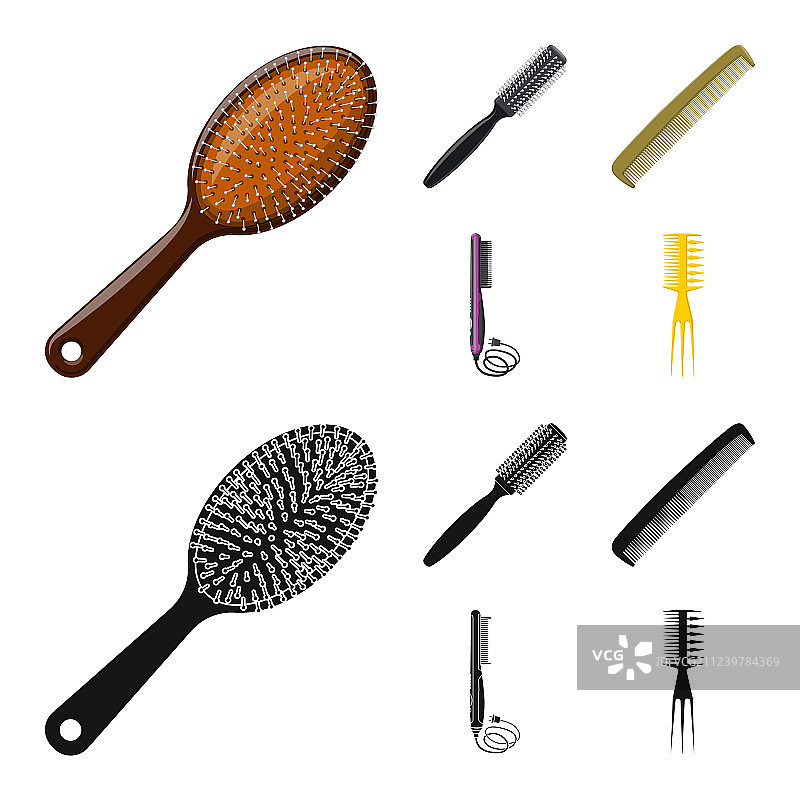 独立物体：刷子和头发标志图片素材