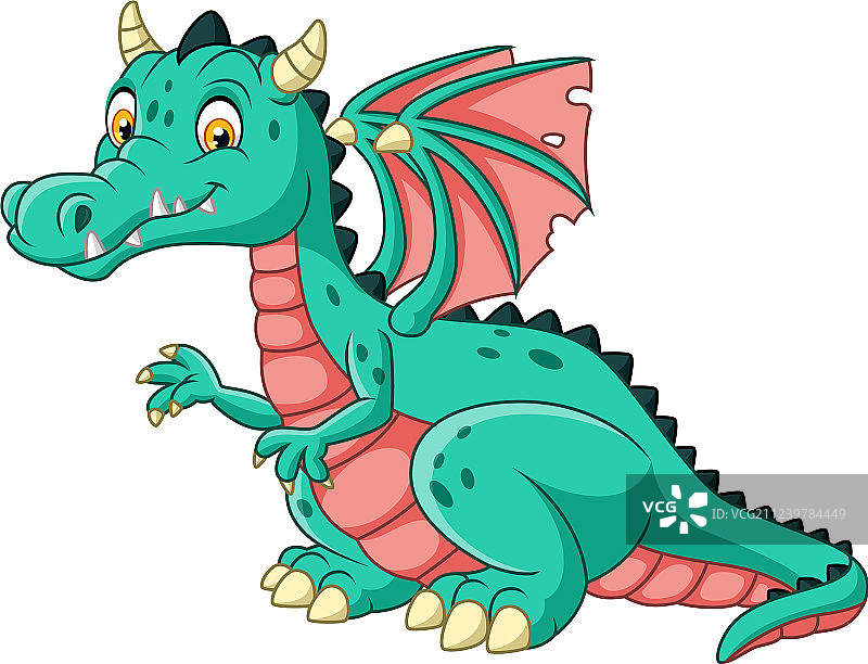 白色背景上的卡通龙图片素材