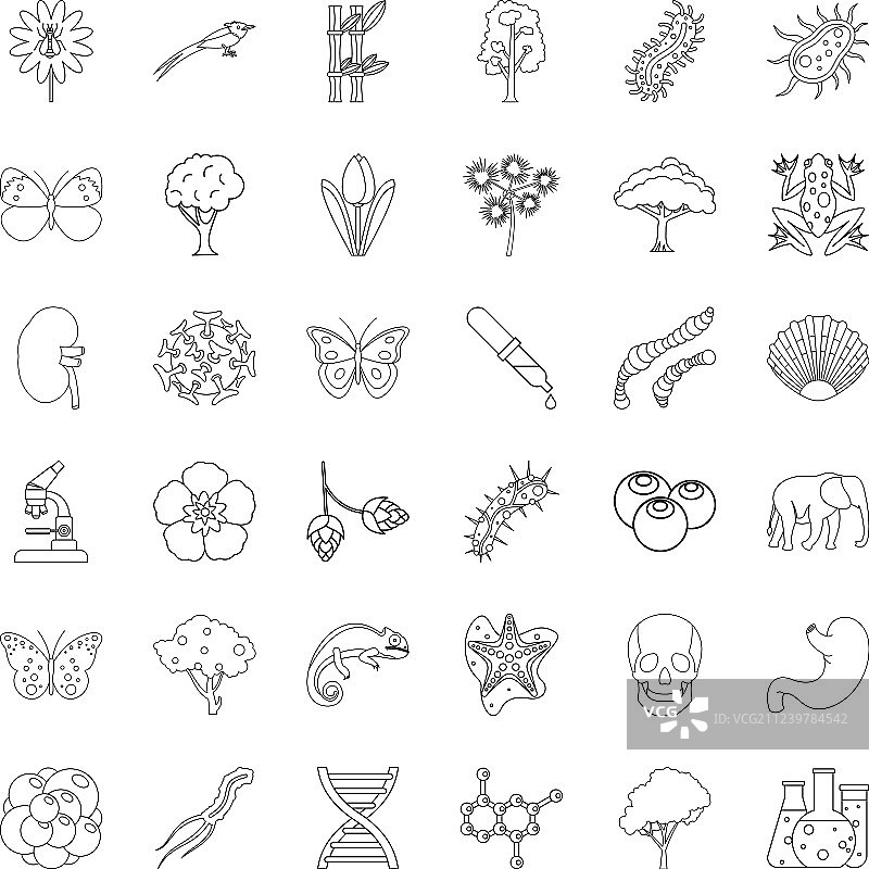 自然图标（轮廓风格）图片素材