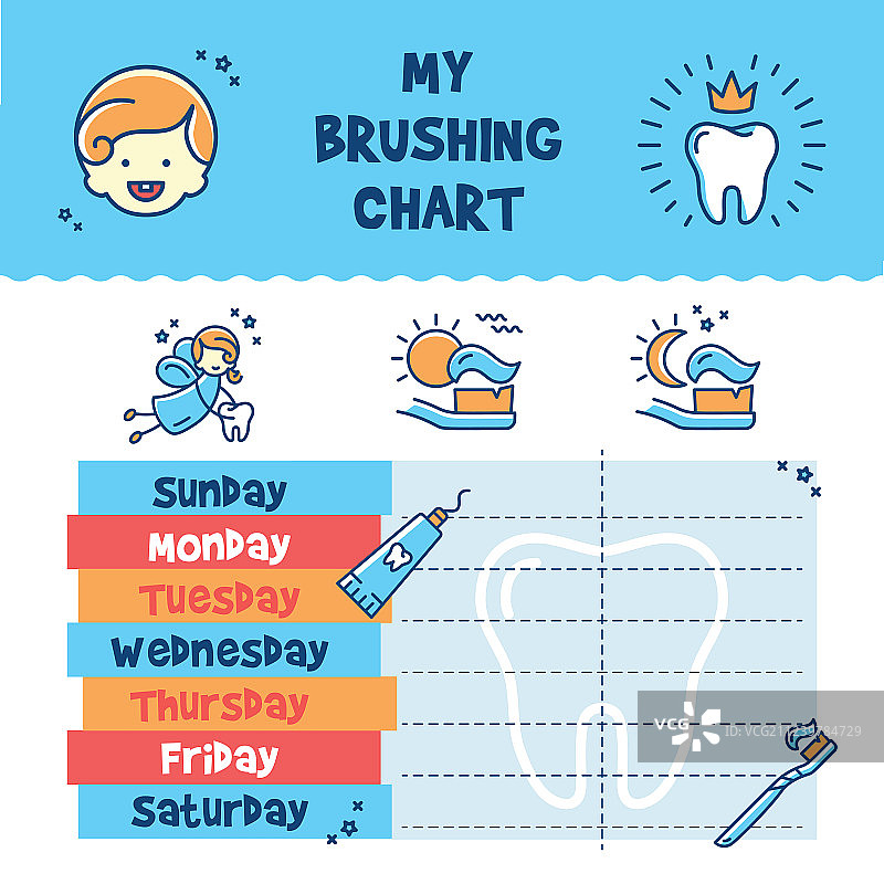 儿童牙齿刷牙奖励图图片素材