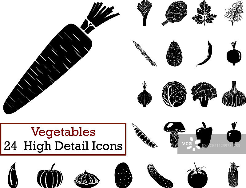 24个蔬菜图标图片素材
