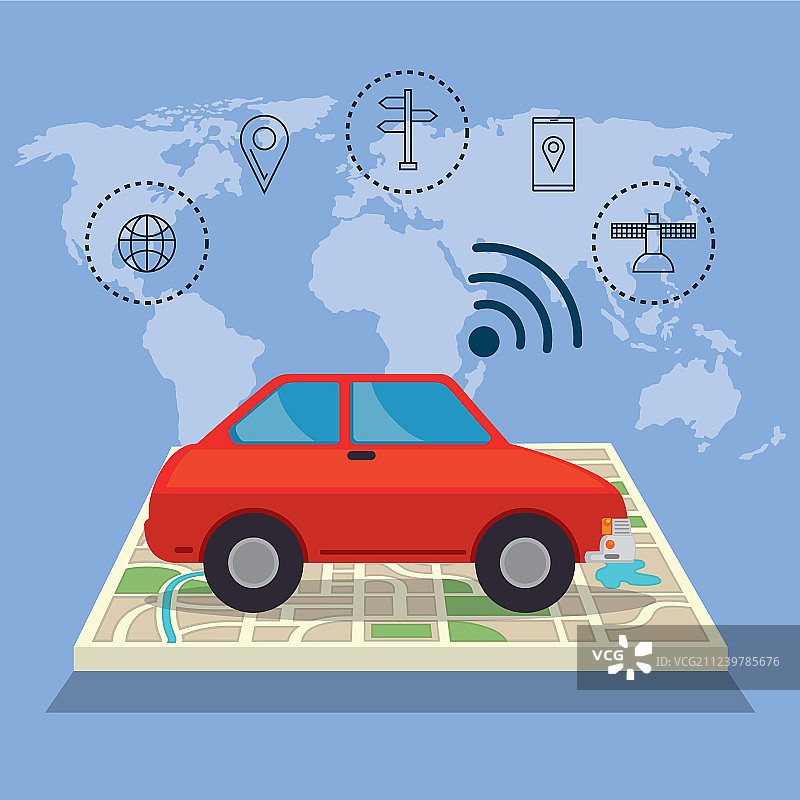 GPS导航图标集图片素材