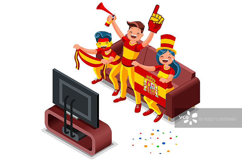 俄罗斯世界杯西班牙球迷图片素材