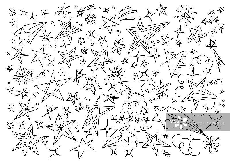 手绘涂鸦星星儿童图标图片素材