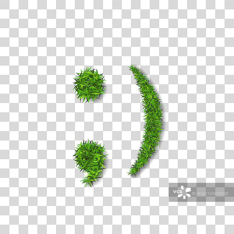 绿色草地眨眼微笑3D草地表情符号图片素材