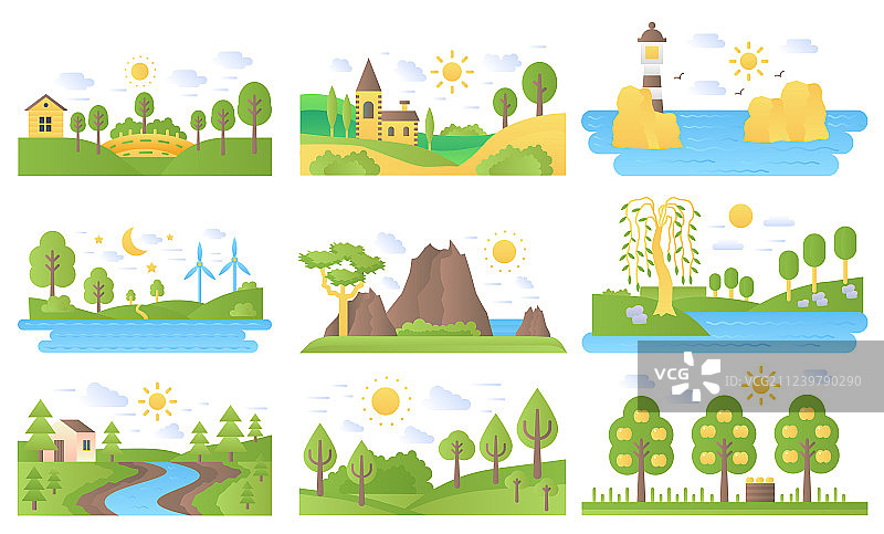 生态自然微景观图标集图片素材