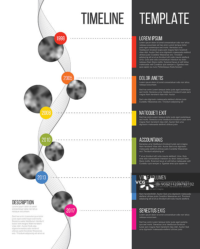 公司里程碑时间轴信息图表模板图片素材