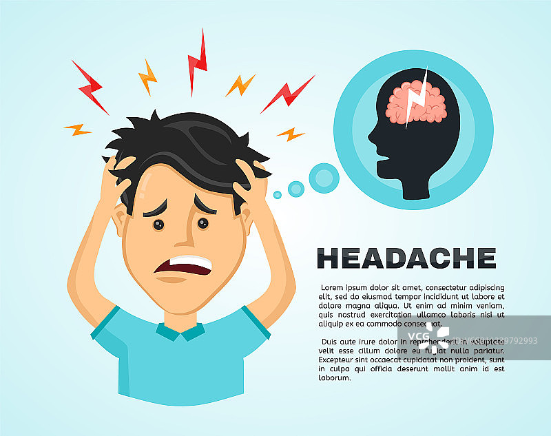 扁平风格头痛的男人图片素材