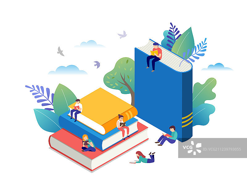 书展概念设计——一群小人图片素材