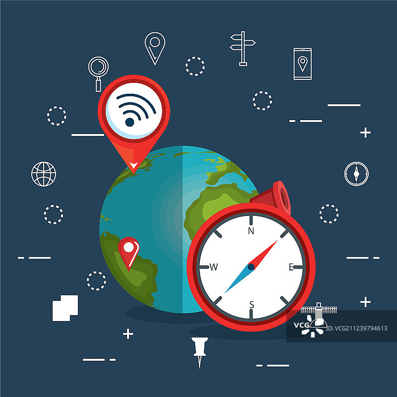 GPS导航图标集图片素材