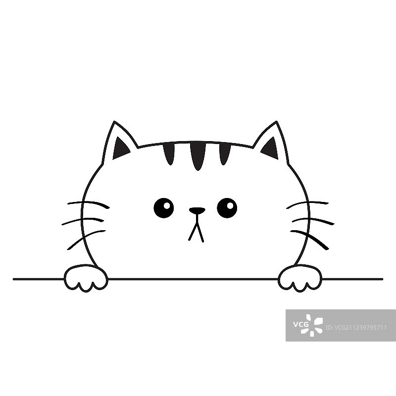 悲伤的猫咪头像，爪子扶着桌子图片素材