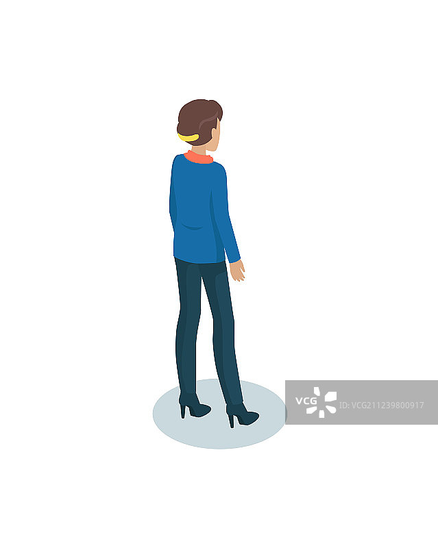 穿制服的女商人2.5D图标图片素材