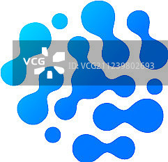 蓝色抽象水滴分子结构图标图片素材