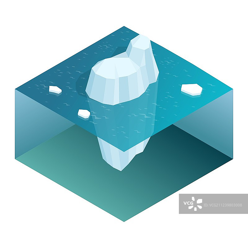 冰山水下景观2.5D图图片素材