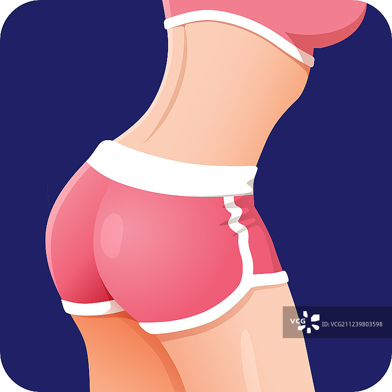 健身应用：健身女孩臀部图标图片素材