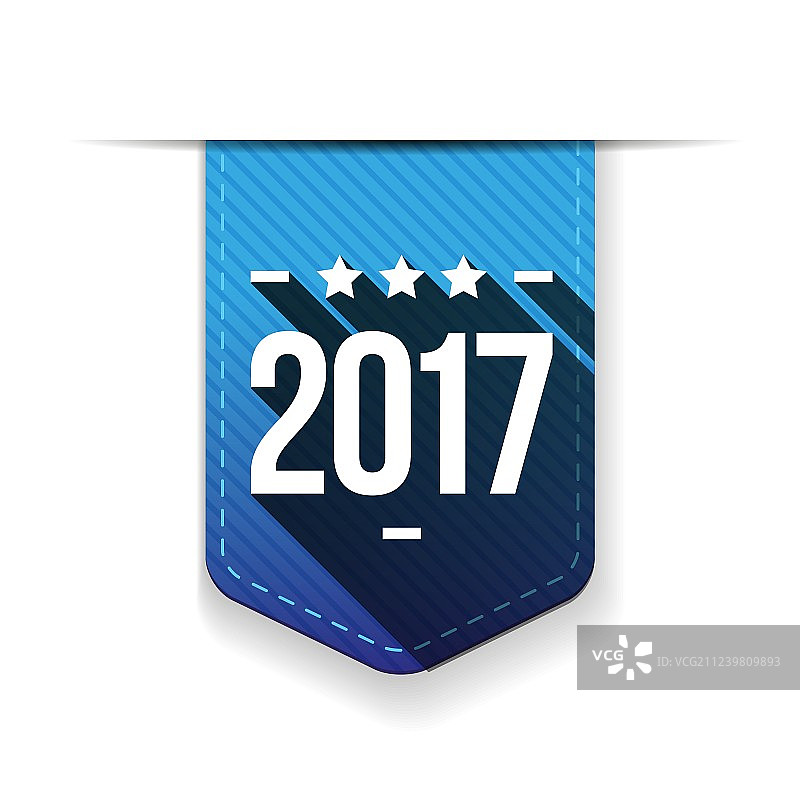 2017新年蓝色丝带图片素材