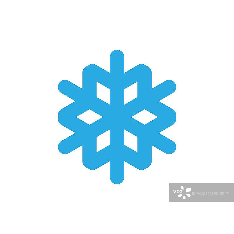 蓝色剪影雪花图标图片素材