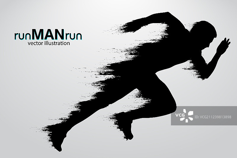 奔跑的男人轮廓图片素材