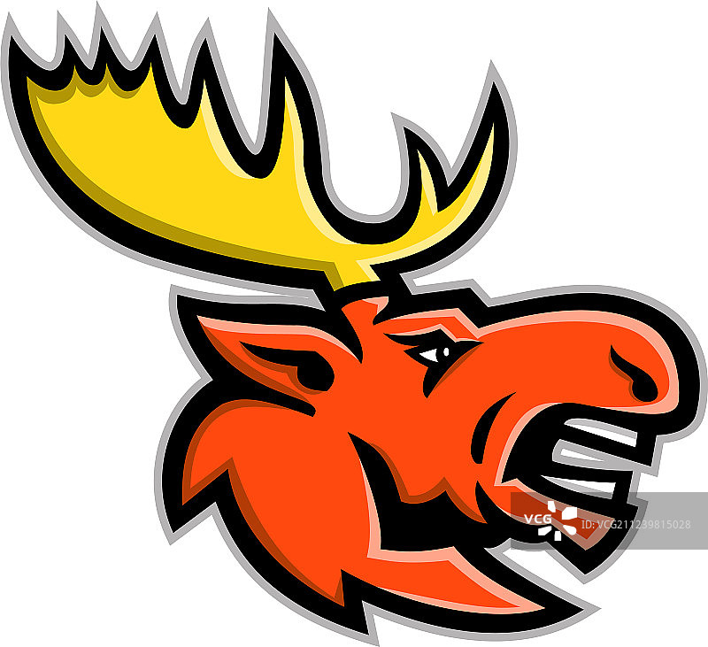 愤怒的麋鹿头吉祥物图片素材