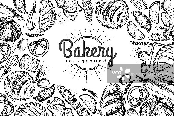 烘焙产品背景顶视图图片素材