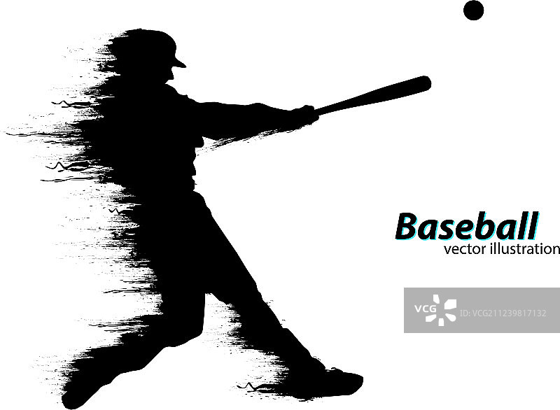棒球运动员的剪影图片素材